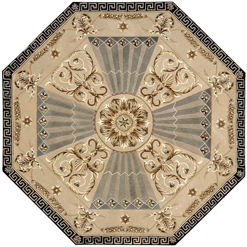 Nourison Versailles Palace 6' x 6' Beige Octagon Rug Belfort